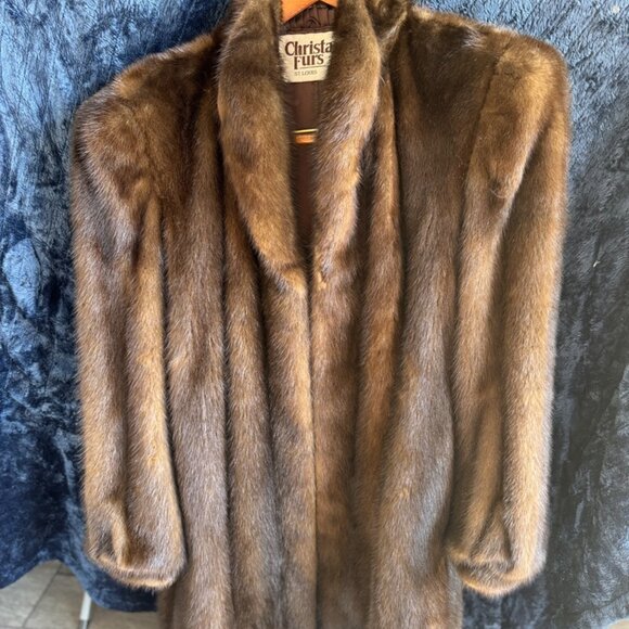 1970s Christa Furs Genuine Mink Coat Stroller - Retro Mob Wife Chic - Picture 2 of 12